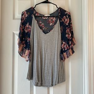 Maurice’s Soft Floral Tee with Flowy Short Sleeves - Large